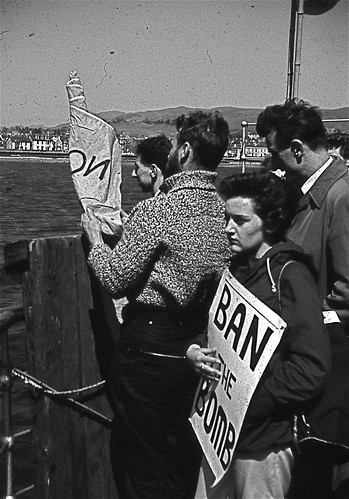 1961. Holy Loch, Argyll and Bute, Scotland. Campaign for Nuclear Disarmament (CND) demonstration