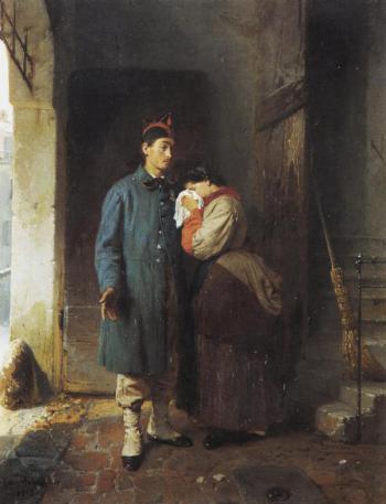 La partenza del coscritto, dipinto di Gerolamo Induno (1825-1890)