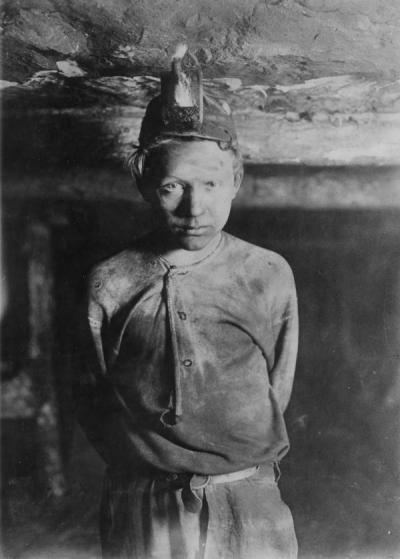  A trapper boy one mile inside Turkey Knob Mine- West Virginia 1908 credit to Lewis Hine