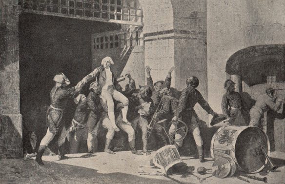 Cimarosa ‎liberato dai soldati russi dalla prigione di Stato di Santa Maria Apparente in Napoli nel 1800, ‎quadro di Raffaello Tancredi.‎