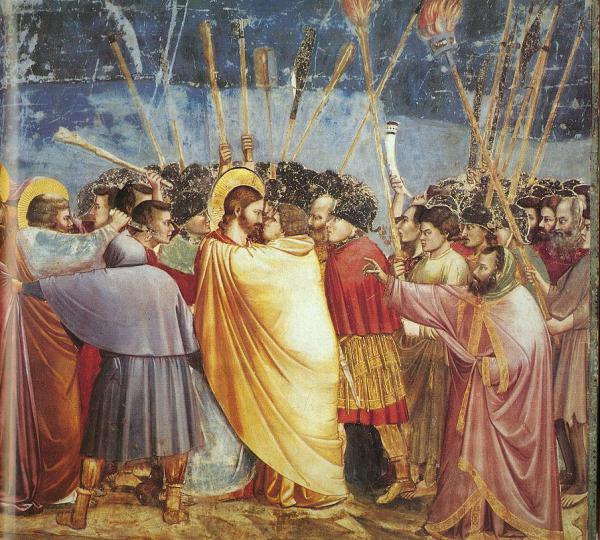 Giotto, “Cattura di Cristo”, 1303-05, Cappella degli Scrovegni, Padova