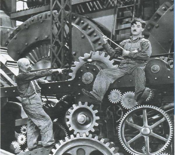 Charlie Chaplin in «Modern Times», 1936