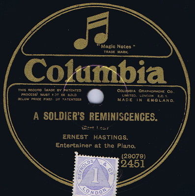 A Soldier's Reminiscences, 78 rpm