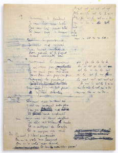 Il manoscritto de Le Déserteur: Boris Vian, 15 febbraio 1954.<br />
Le manuscrit du Déserteur: Boris Vian, 15 février 1954.<br />
The manuscript of Le Déserteur: Boris Vian, February 15, 1954.
