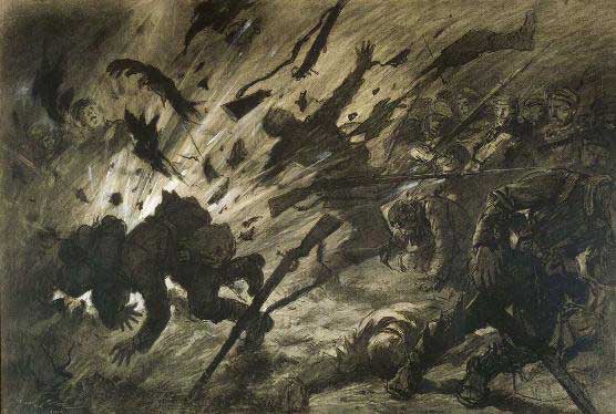 Georges Scott, “Effet d'un obus dans la nuit”, 1915