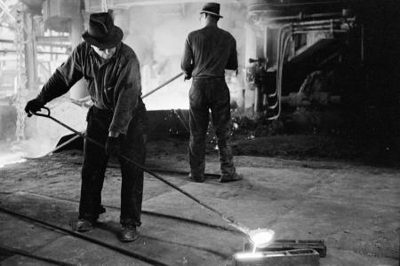 Pittsburgh steel workers, around 1930.
