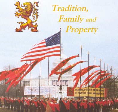 Inquietante immagine promozionale ‎dell’organizzazione The American Society for the Defense of Tradition, Family and Property ‎‎(TFP) ‎