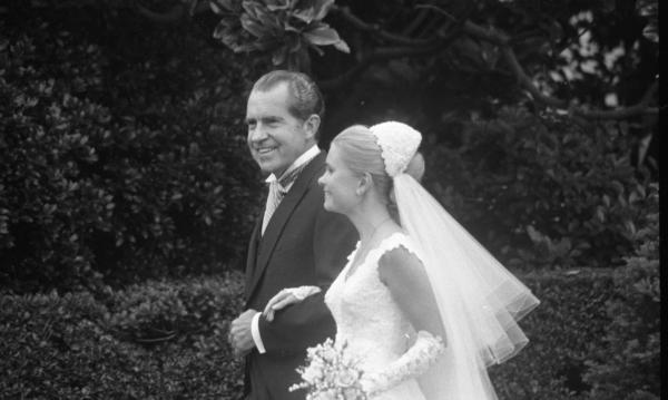 Tricia Nixon with her father