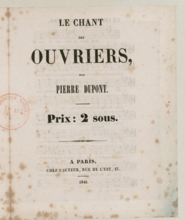 Le chant des ouvriers [Buvons à l'indépendance du monde]