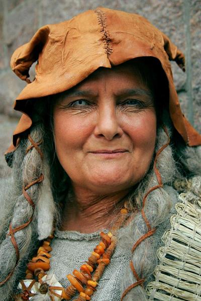 Kristiina Halkola as Louhi, the Mistress of the North, in a 1982 TV film titled Rauta-aika, The Age of Iron