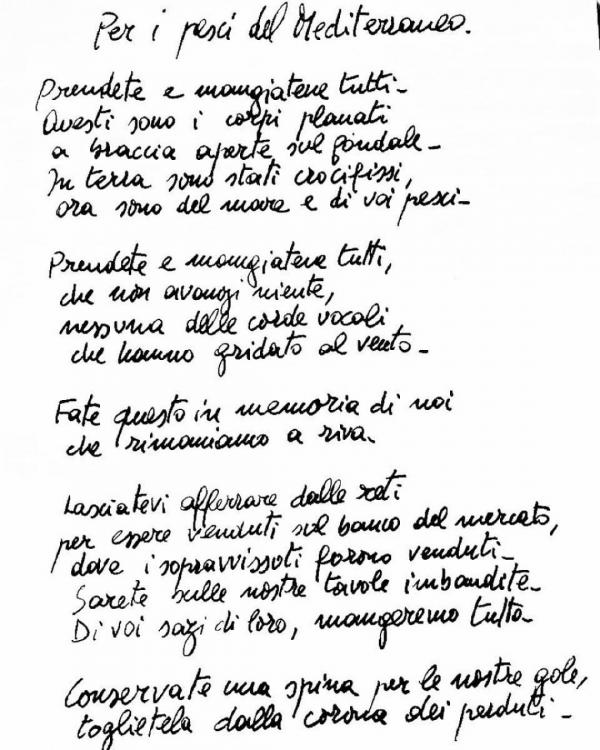 Erri De Luca: Per i pesci del Mediterraneo