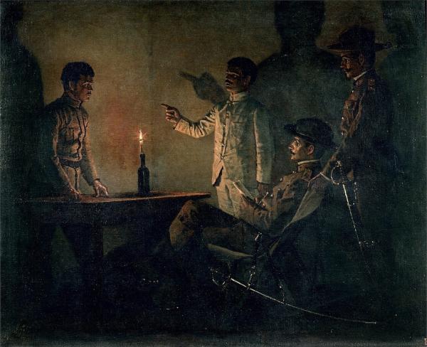 Vasilij Vasil'evič Vereščagin - Interrogatorio di un Disertore , 1901, Mykolaiv Art Museum