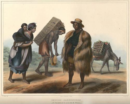 Mexikanische Indigene (Lithografie aus dem 19. Jh.)