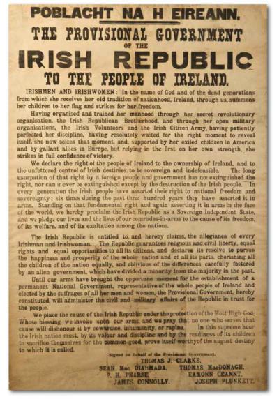 1916. Proclamazione della Repubblica Irlandese