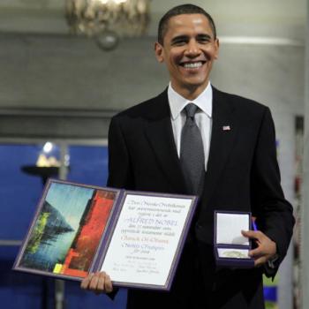 Il presidente USA Barach Obama riceve il premio Nobel per la pace, 10 dicembre 2009