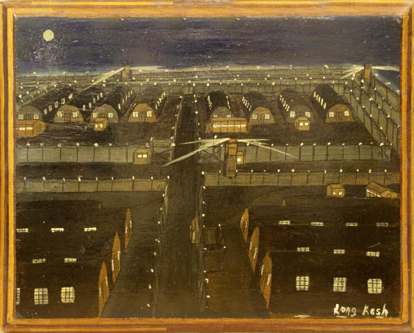 Long Kesh at Night, dipinto del prigioniero Michael Mullen.