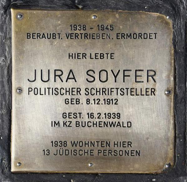 “Pietra d’inciampo” dedicata a Jura Soyfer a Vienna