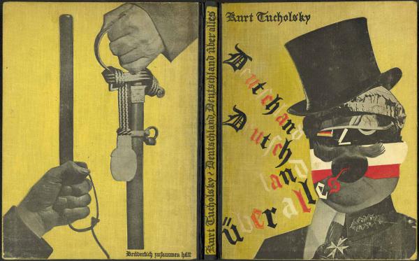 Kurt Tucholsky. La copertina del suo libro intitolato “Deutschland, Deutschland über alles”, 1929, con le illustrazioni di John Heartfield (Helmut Herzfeld).