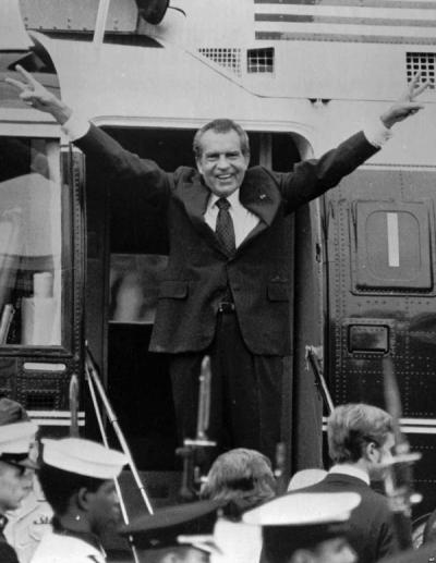 Richard Nixon, appena dopo aver rassegnato le dimissioni nel 1974