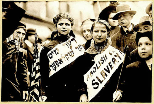 Jewish Labour Bund. New York, 1909, manifestazione contro il lavoro infantile.