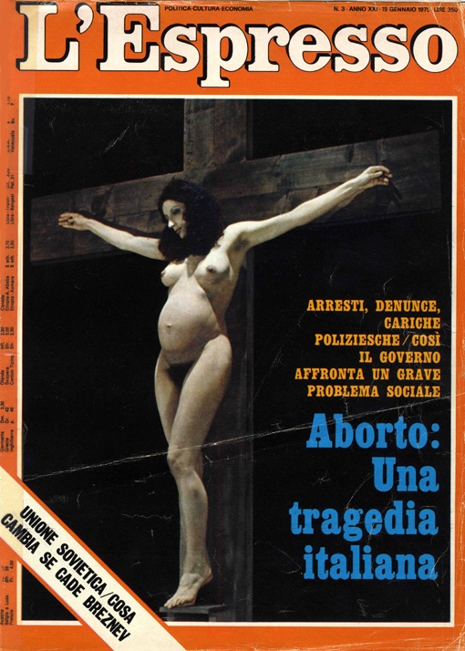 Aborto una tragedia italiana. La copertina dell’“Espresso” del  gennaio 1975
