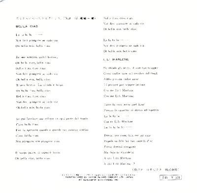 booklet Bella Ciao ita