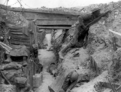 In the trench 