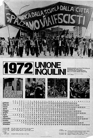 Calendario 1972 dell'Unione Inquilini