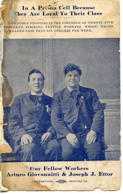 Arturo Giovannitti con Joseph “Giuseppe” Ettor, anche lui di origine italiana, dopo l’arresto nel 1912.