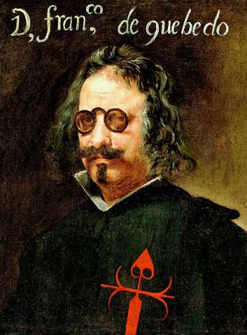Francisco de Quevedo, come ritratto da Van der Hamen o Velázquez.