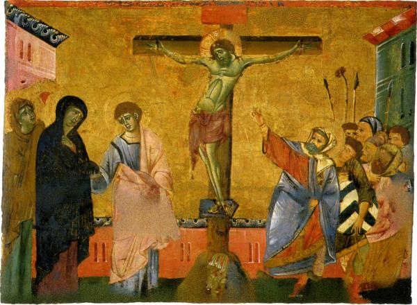 Crocefissione, oro e tempera su legno di Guido da Siena, dipinto tra il 1275 ed ‎il 1280.‎