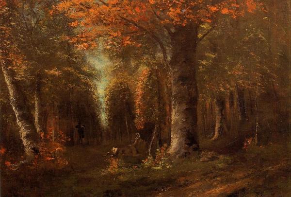 Gustave-Courbet-The-Forest-in-Autumn