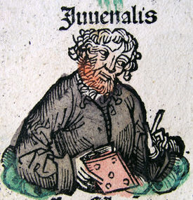 Decimo Giunio Giovenale. Miniatura dalla Chronica Nurembergensis.