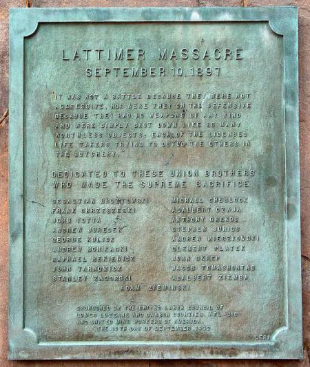 I nomi dei morti nella strage di Lattimer: non ce n’è uno inglese, tutti centro europei e un italiano, Giovanni Fotta.