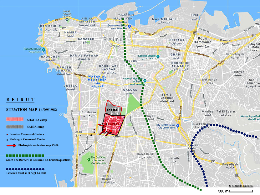 Sabra and Shatila Map