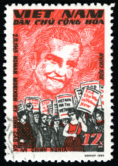 Norman Morrison vietnamese stamp, 1965