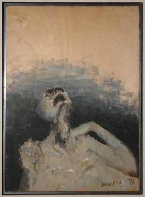  ‎Olio su tela appartenente al ‎ciclo “Noi non siamo gli ultimi” realizzato tra il 1970 ed il 1976 dal pittore italo-sloveno Zoran Mušič sulla base degli schizzi da lui stesso segretamente disegnati durante la ‎detenzione nel campo di concentramento nazista di Dachau.‎