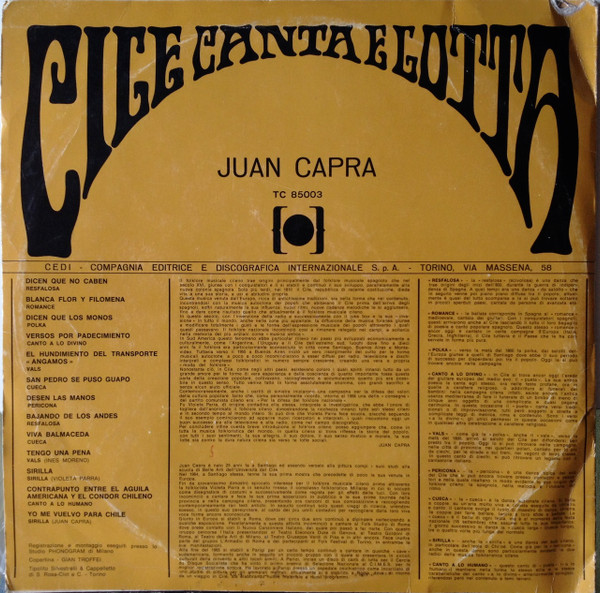 Cile Canta e Lotta, 1967 (retro)