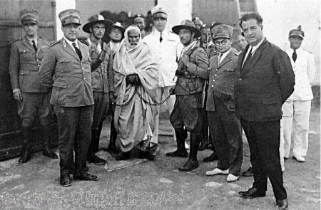 Omar El-Mukhtar prigioniero, il giorno prima della sua esecuzione