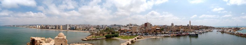 Panorama della città di Sidone vista dal castello