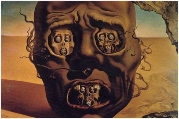 Salvador Dalí-  La cara de la guerra, 1941 Rotterdam, Museum Boijmans Van Beuningen