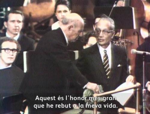 Pau Casals, a 94 anni il 24 ottobre 1971 durante il discorso all'ONU