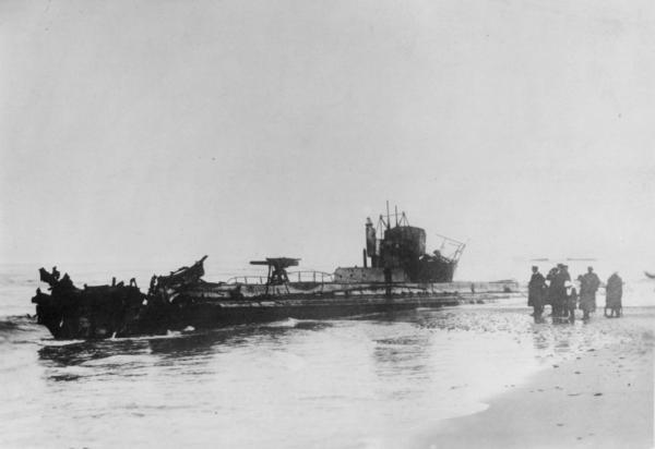 U-Boot 20, arenato e poi autoaffondato sulle coste danesi nel novembre del 1916.