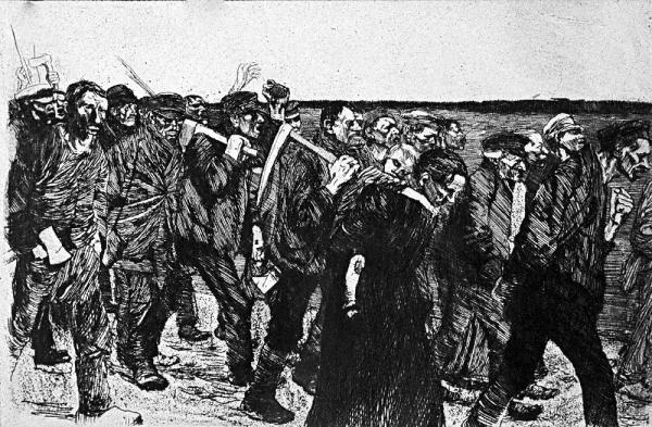 Kaethe Schmidt Kollwitz, “Ein Weberaufstand” (“La rivolta dei tessitori”), 1895-98