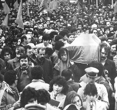 I funerali di José Afonso. Lisbona, 25 febbraio 1987.