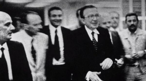 Giulio Andreotti con Nino Salvo Palermo, Hotel Zagarella 1978