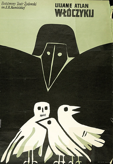 Marian Stachurski, Poster for play The Passerby by Liliane Atlan, 1975, Warsaw