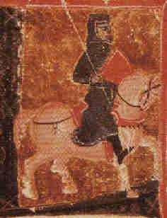 Bertran de Born. Illustrazione dal Manuscrit des Troubadours della Biblioth&egrave;que Nationale Fran&ccedil;aise.