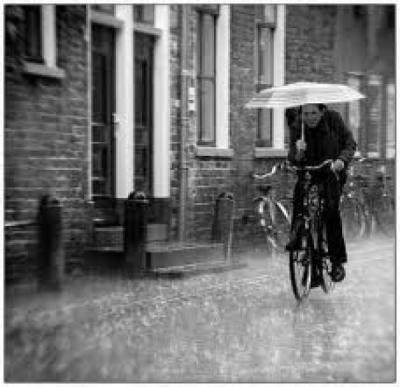 bycicle in the rain
