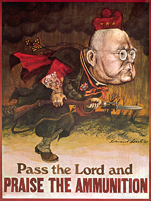 “Pass the Lord and Praise the Ammunition” , (1967) vignetta satirica di Edward Sorel raffigurante il cardinale Francis J. Spellman